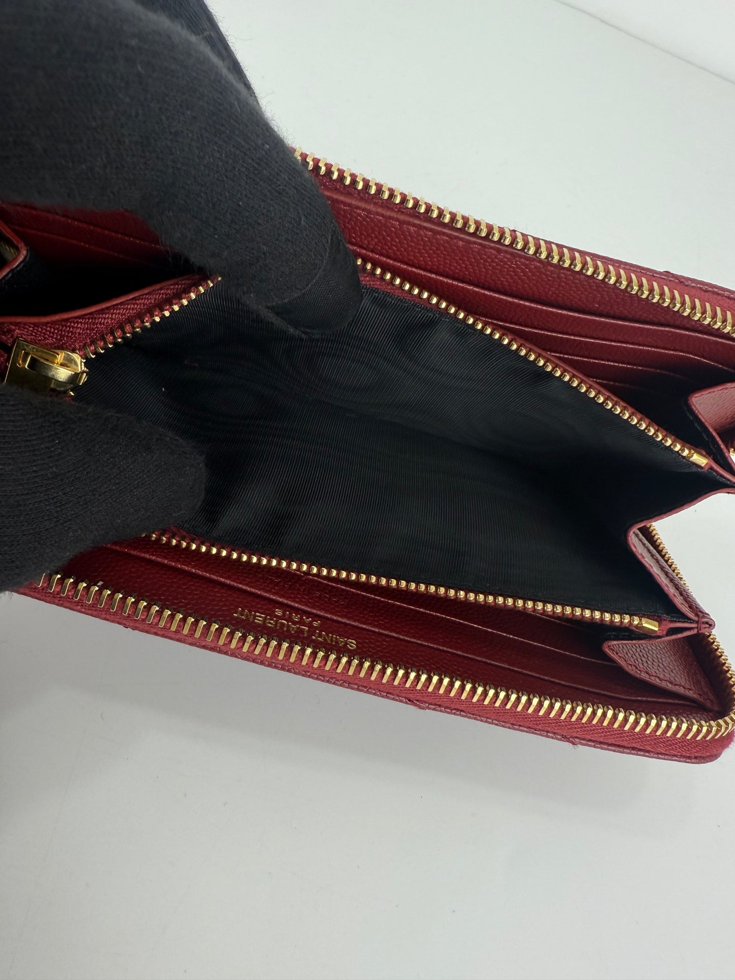 Saint Laurent Cassandre Matelassé Zip Around Wallet