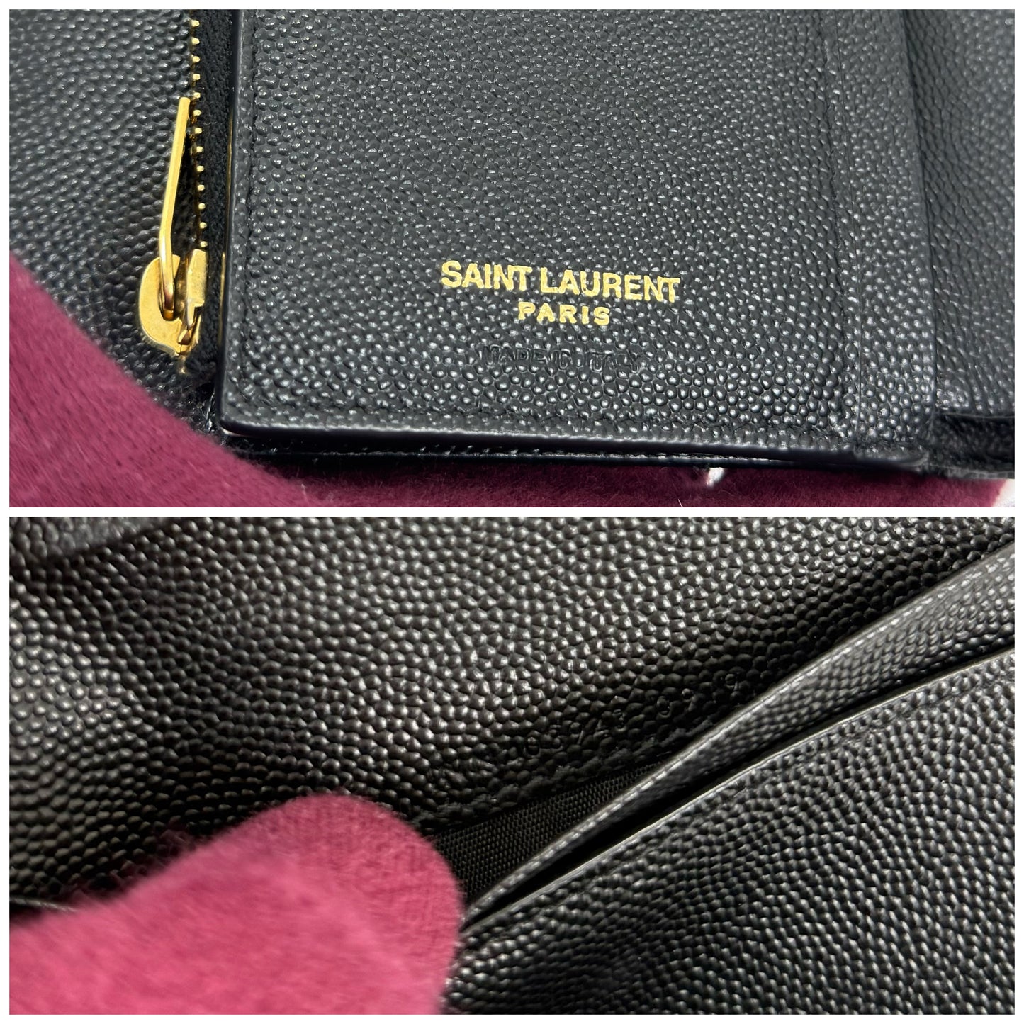 Saint Laurent Cassandre Matelassé Compact Tri-Fold Wallet
