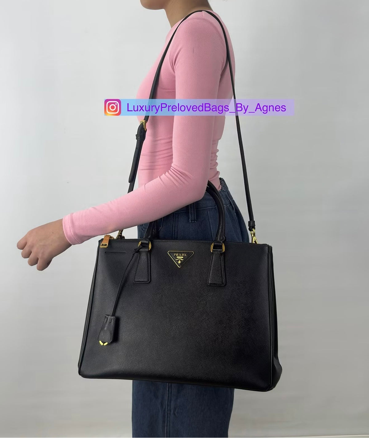 Prada Black Saffiano Leather Galleria Bag