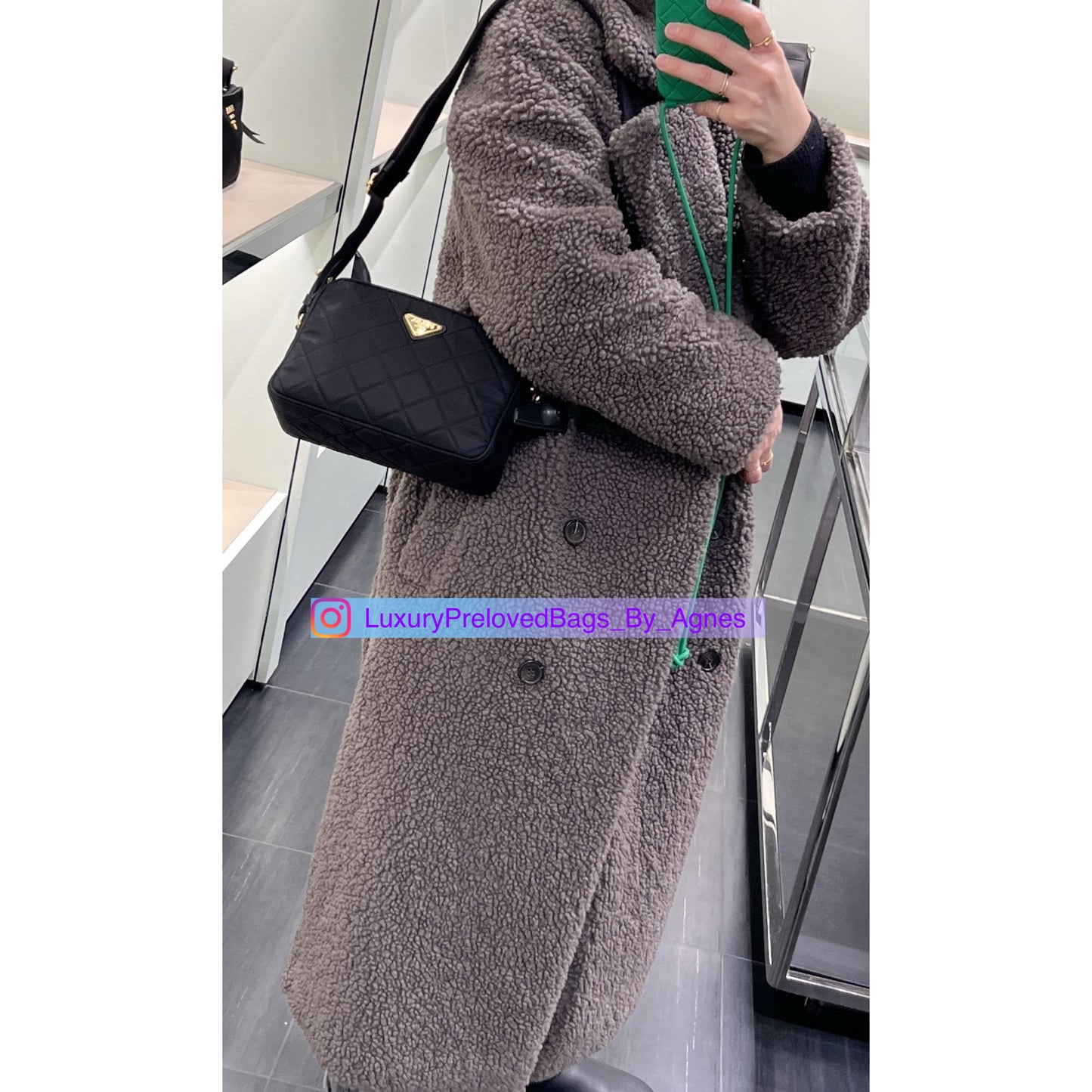 Prada Tessuto Black Quilted Camera Bag