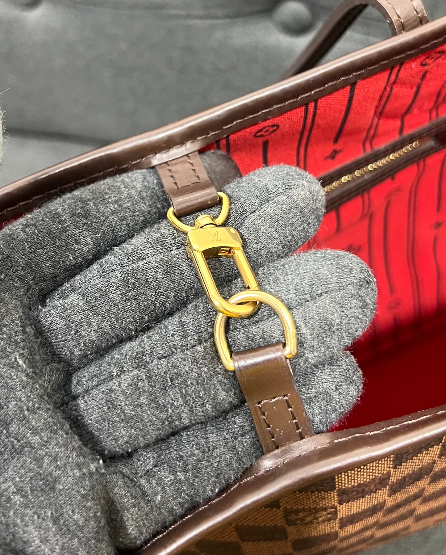Louis Vuitton Neverfull MM Damier Ebene With Pouch