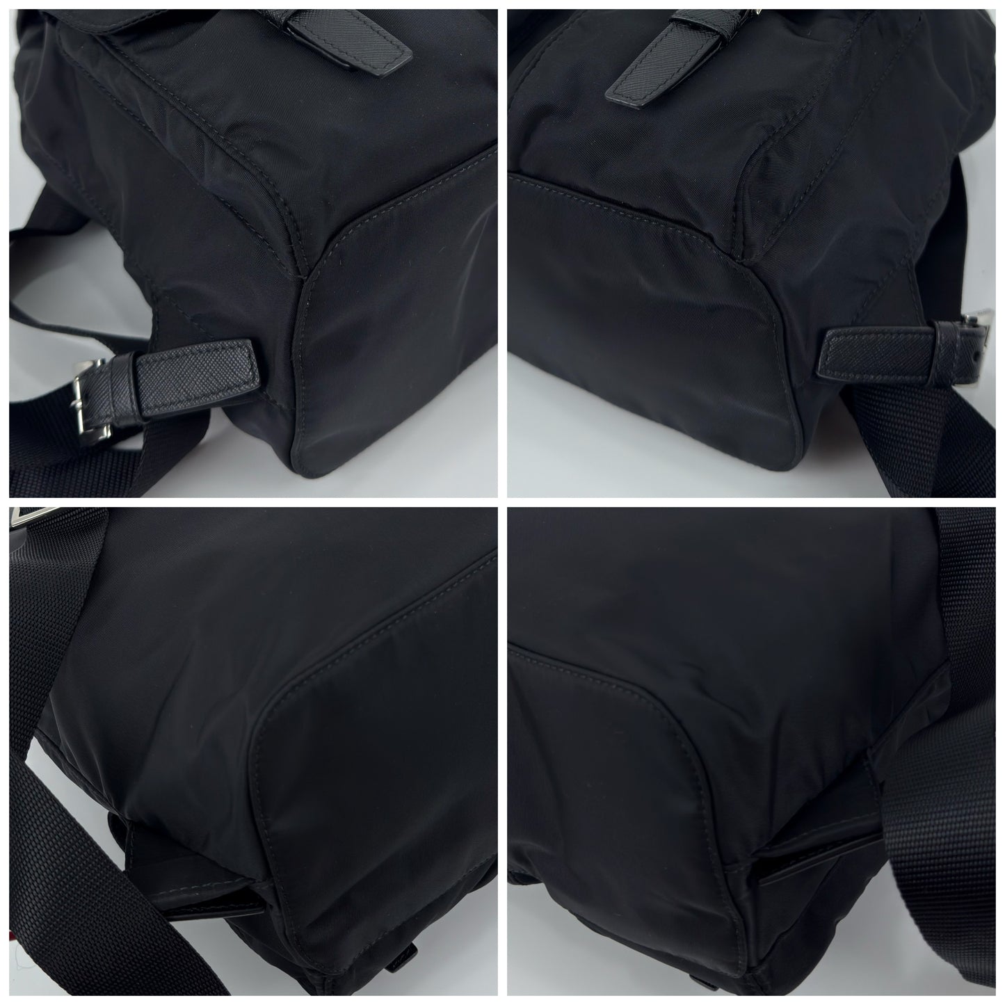 Prada Enamel Triangle Logo Re-Nylon Small Backpack