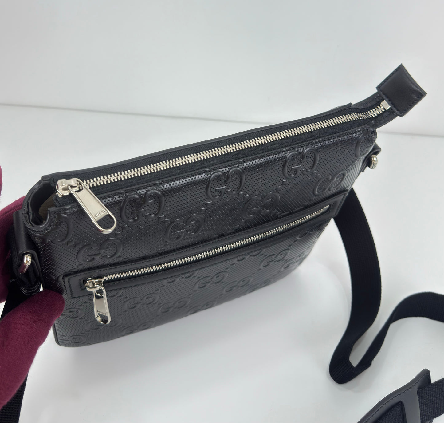Gucci GG Embossed Small Messenger Bag