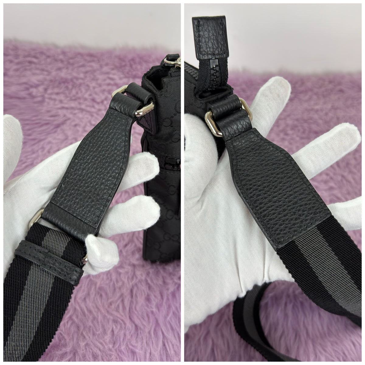 Gucci GG Nylon Monogram Flat Messenger Bag