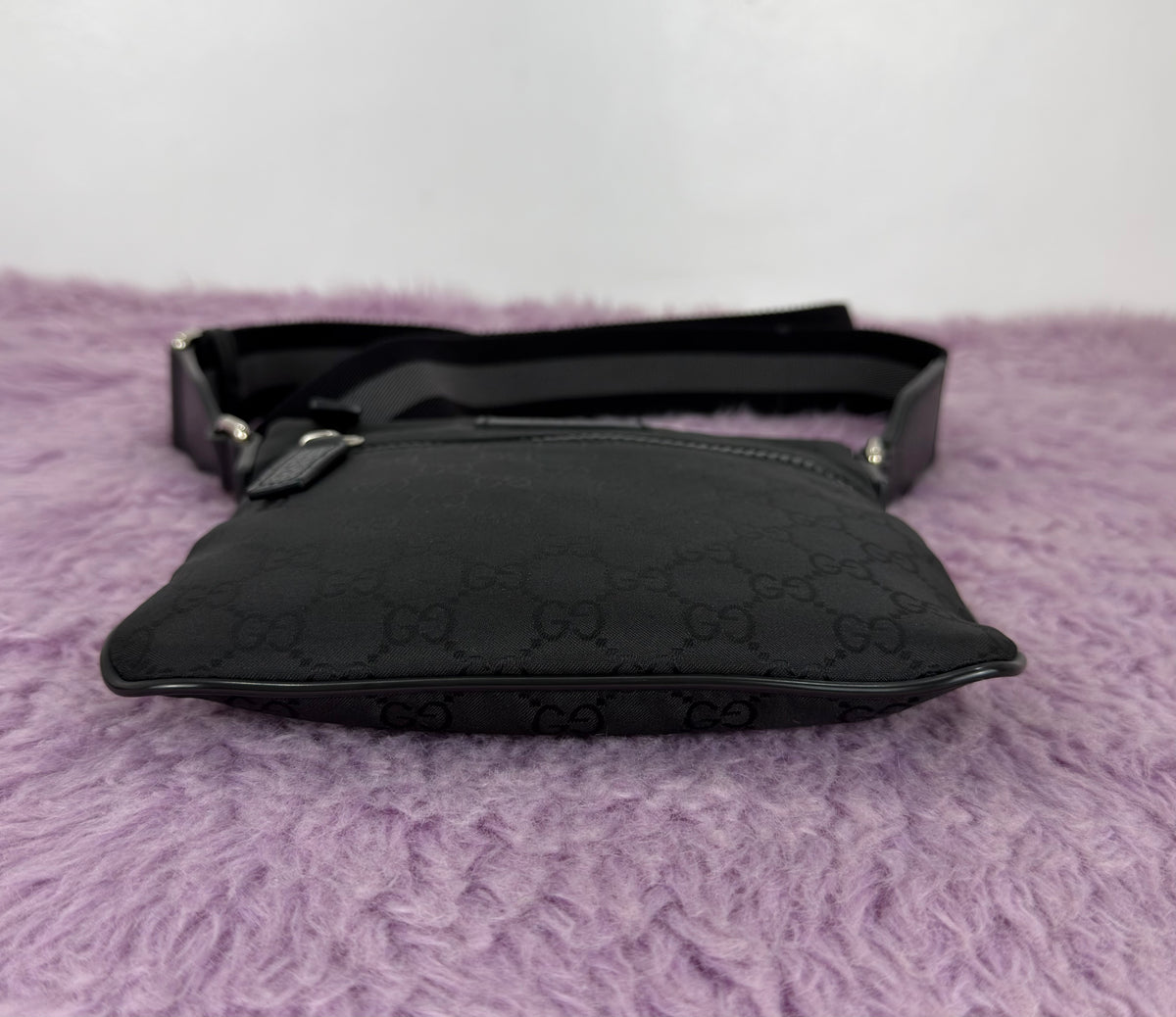 Gucci GG Nylon Monogram Flat Messenger Bag
