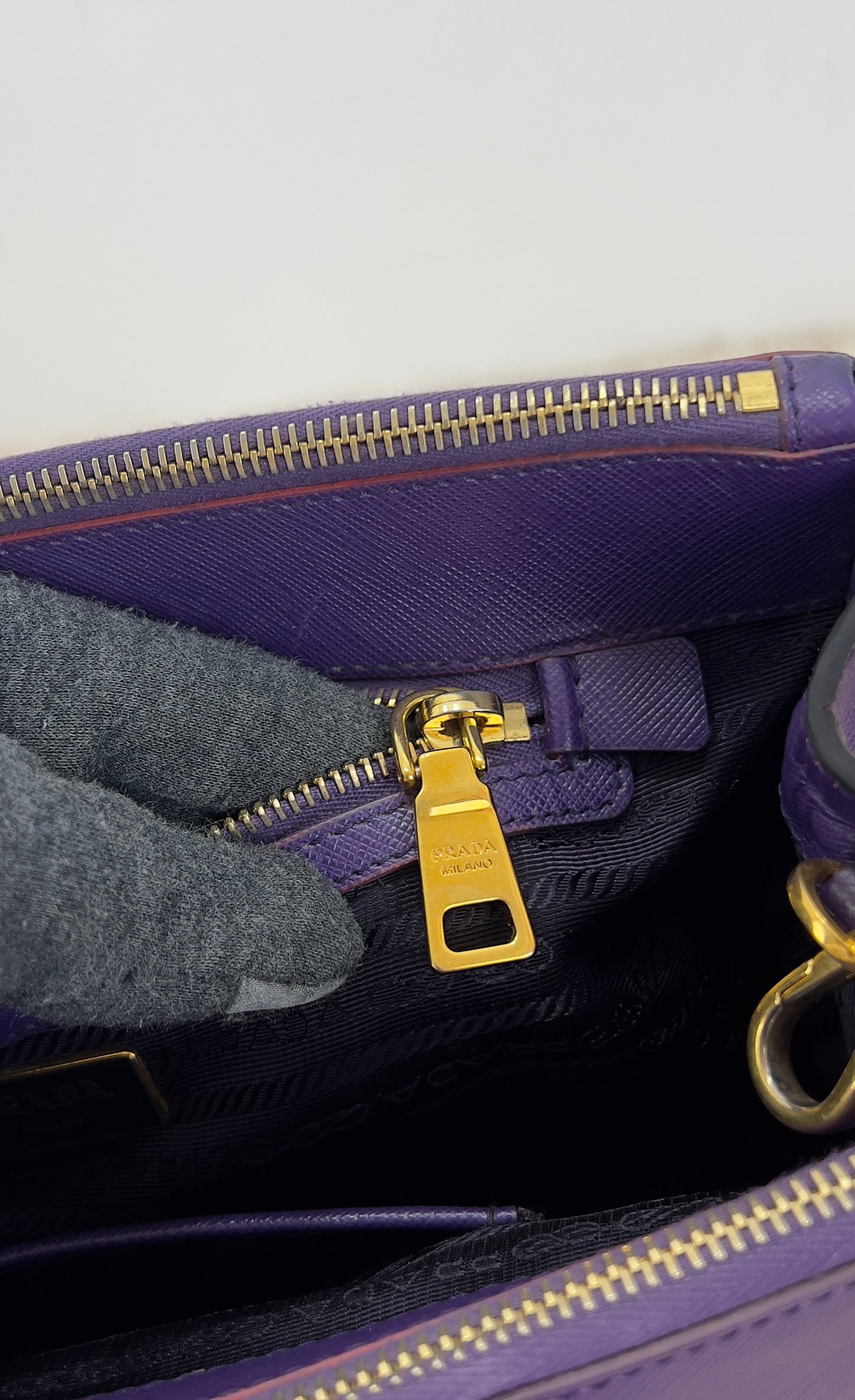 Prada Saffiano Leather Small Galleria Double Zip Tote Bag