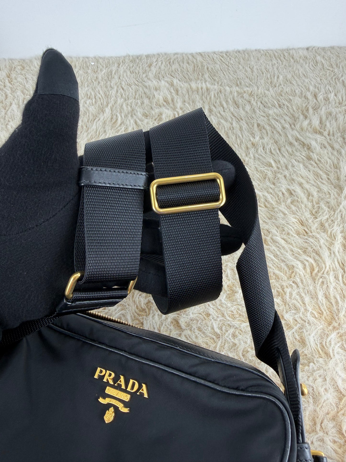 Prada Tessuto Nylon Camera Crossbody Bag