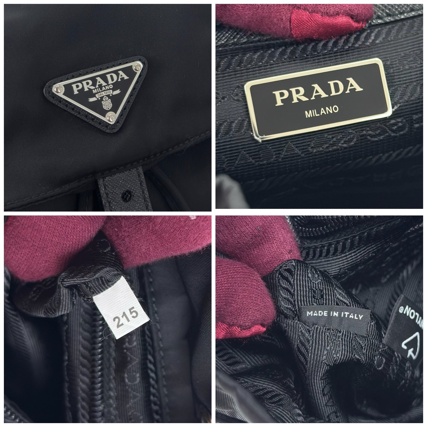 Prada Enamel Triangle Logo Re-Nylon Small Backpack