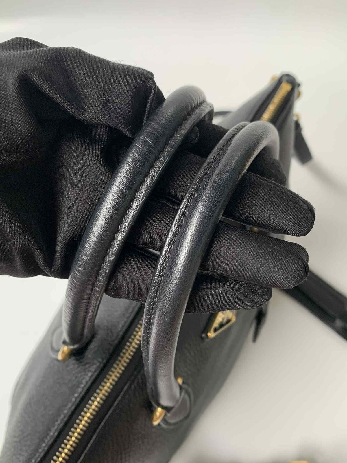 Prada Vitello Phenix Leather Top Handle Crossbody Bag