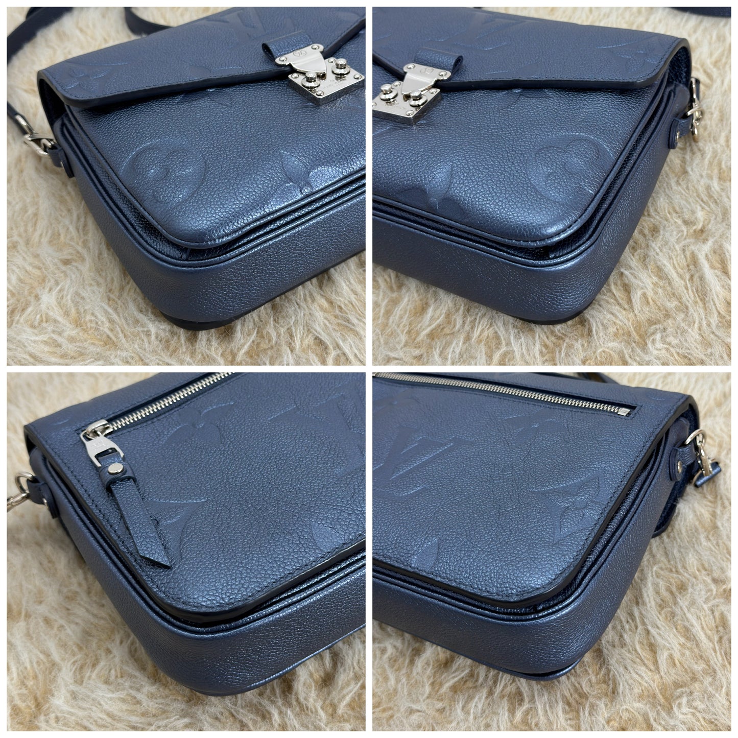 Louis Vuitton Navy Nacre Metallic Empreinte
Monogram Giant Pochette Metis