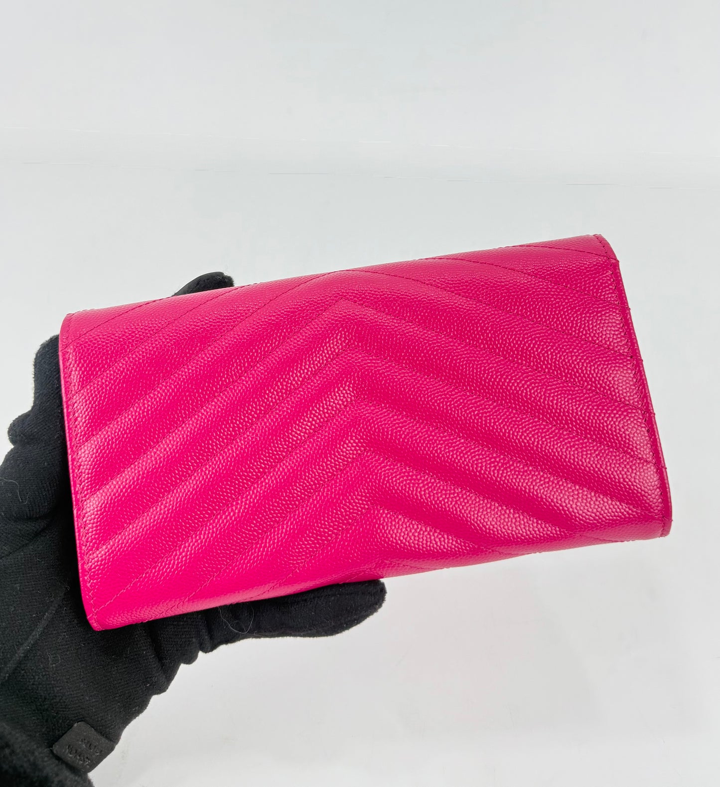 Saint Laurent Monogram Matelassé Wallet In Pink
