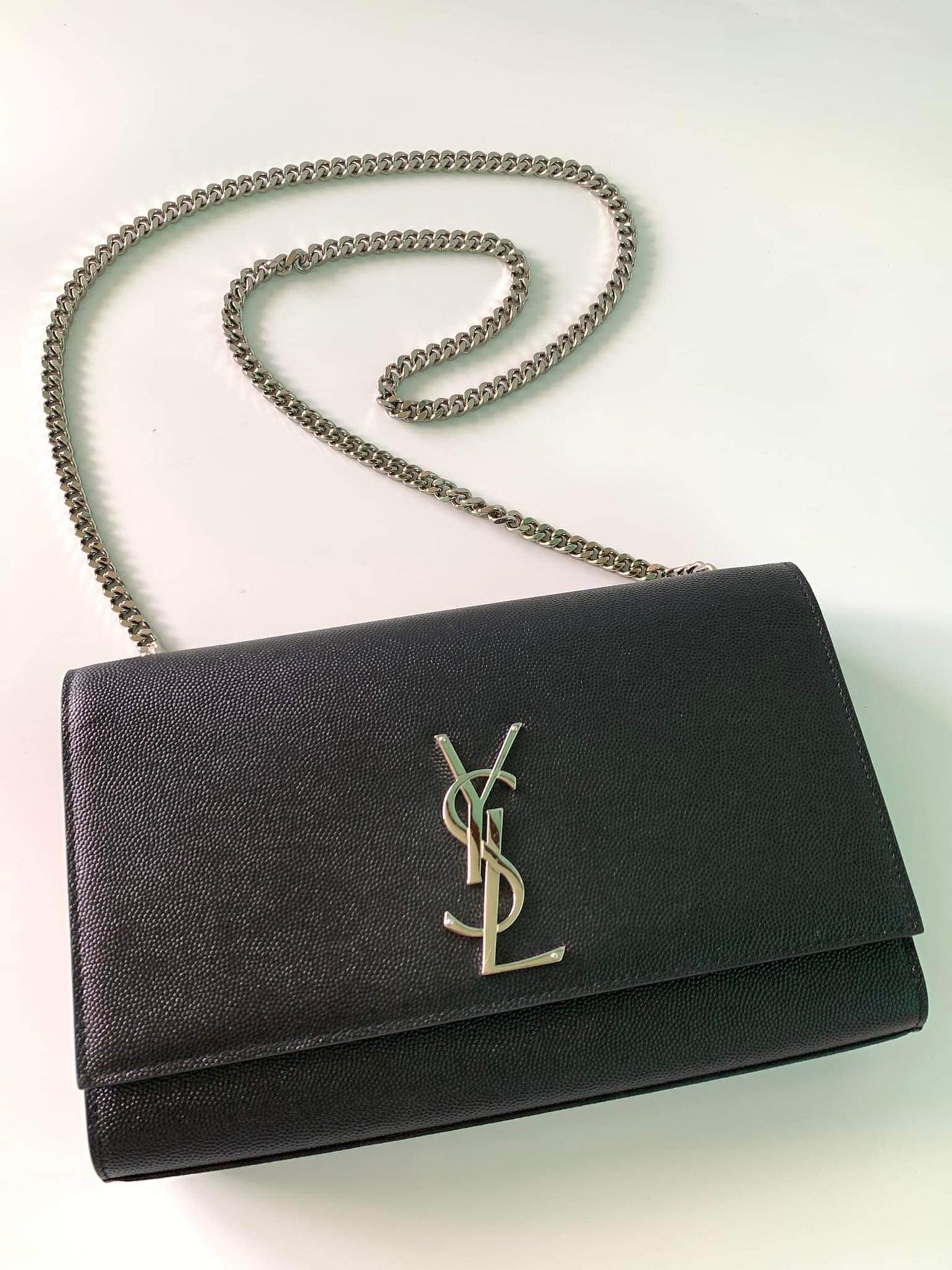 YSL kate medium in silver hardwares