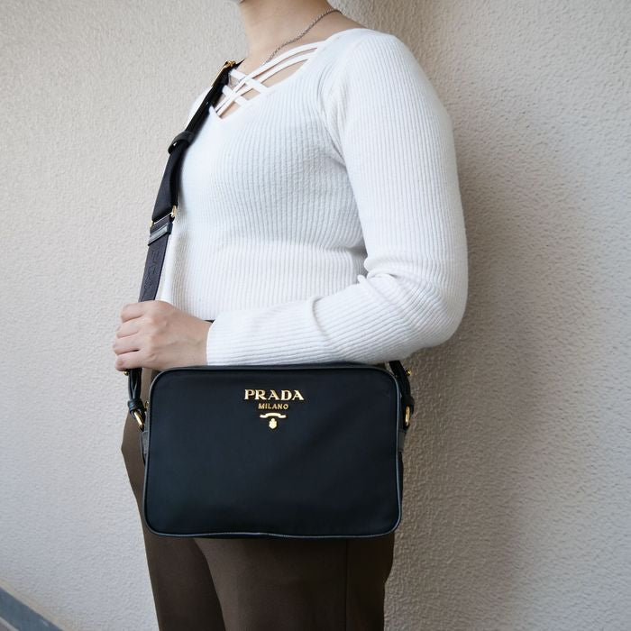 Prada Black Tessuto Nylon Camera Bag 1BH089