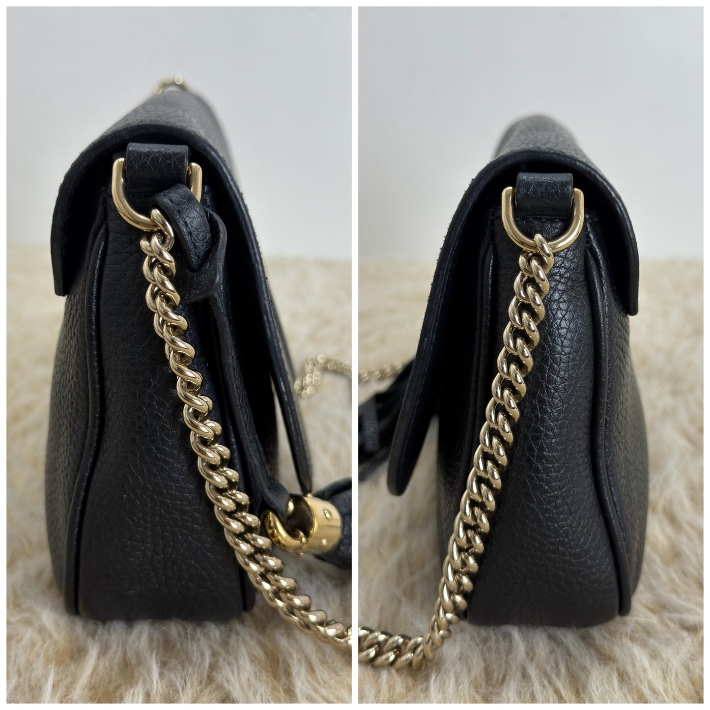 Gucci Pebbled Leather GG Soho Chain Bag