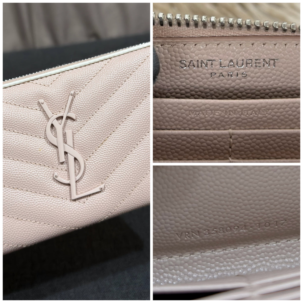 Pale Blush Saint Laurent Monogram
Zip Around Wallet