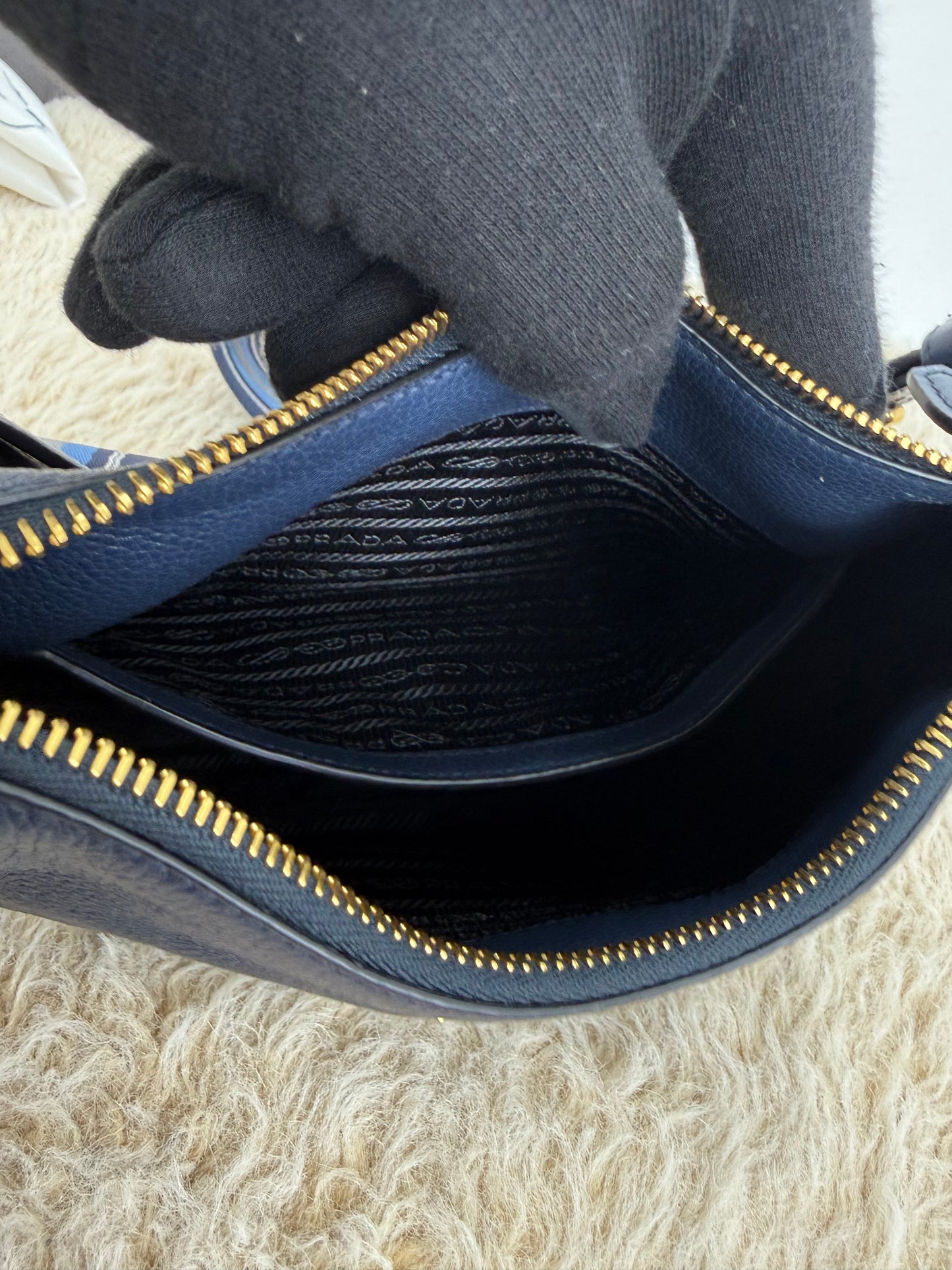 Prada Vitello Phenix Leather Crossbody Bag