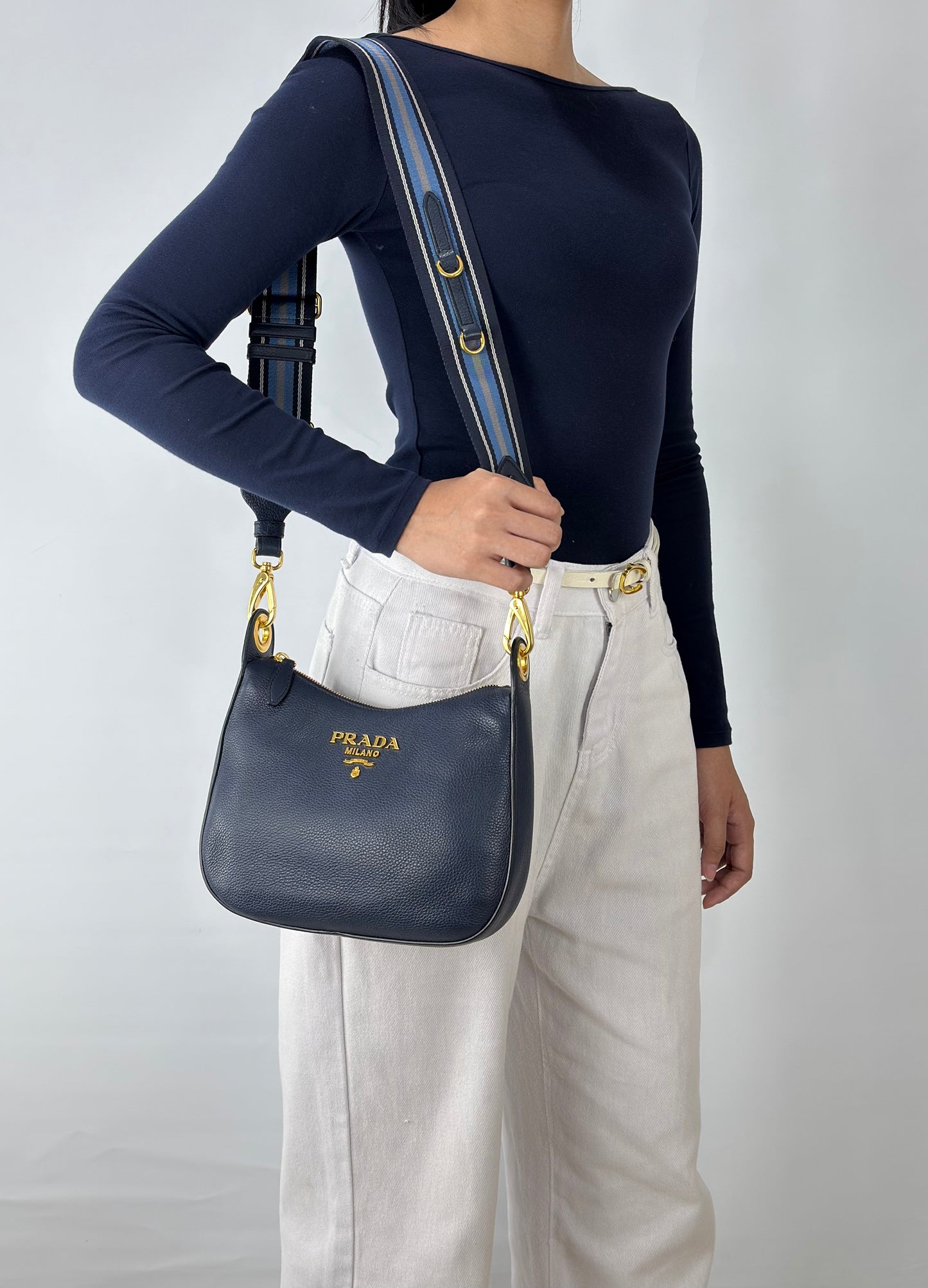 Prada Vitello Phenix Leather Crossbody Bag