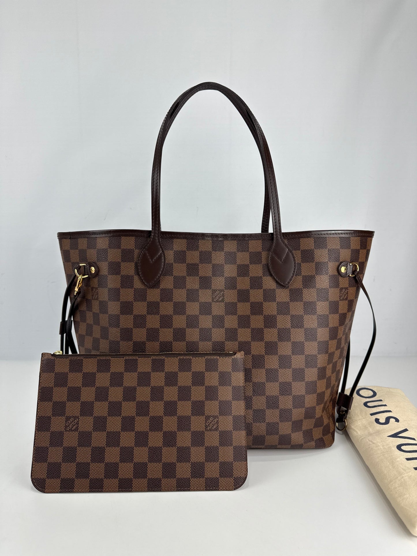 Louis Vuitton Neverful MM Damier Ebene With Pouch
