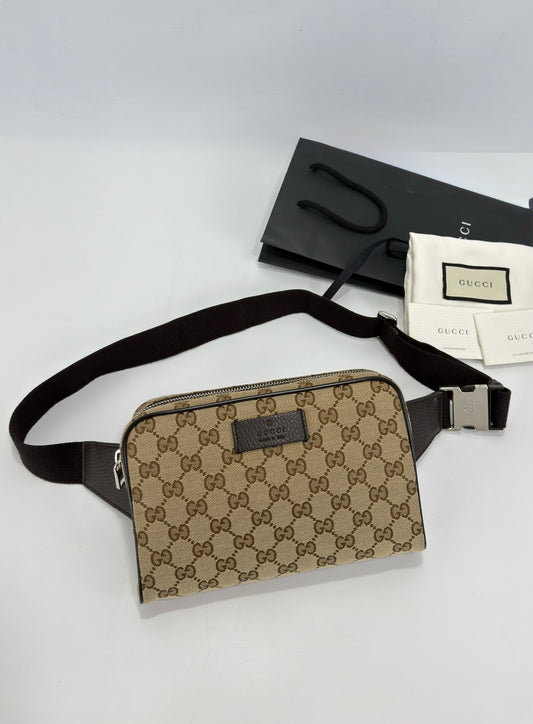 Gucci GG Belt Bag Supreme Brown