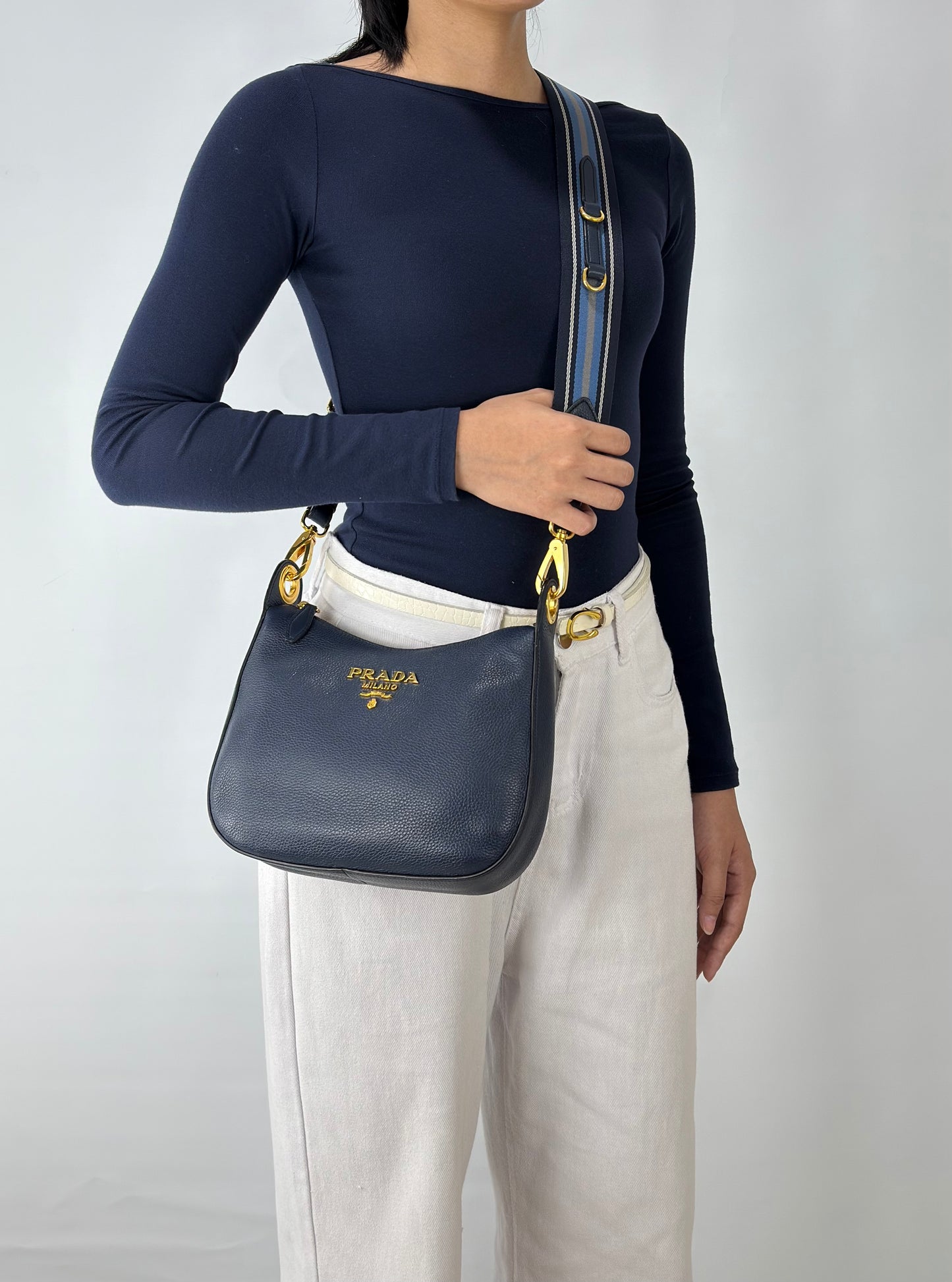Prada Vitello Phenix Leather Crossbody Bag