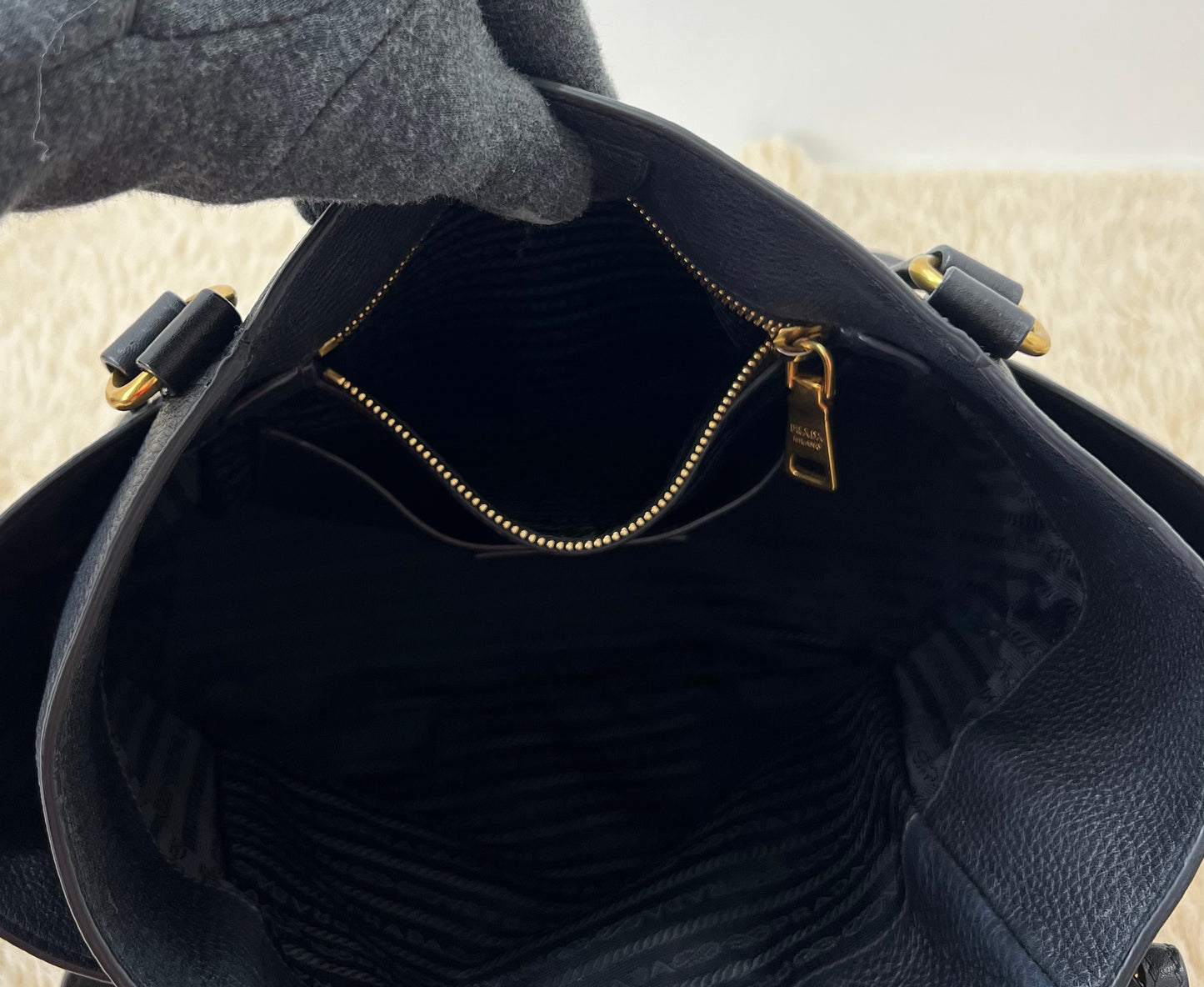 Prada Vitello Daino Leather Shoulder Bag