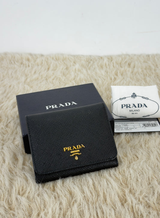 Prada Saffiano Leather Short Trifold
Clasp Wallet 1MH176