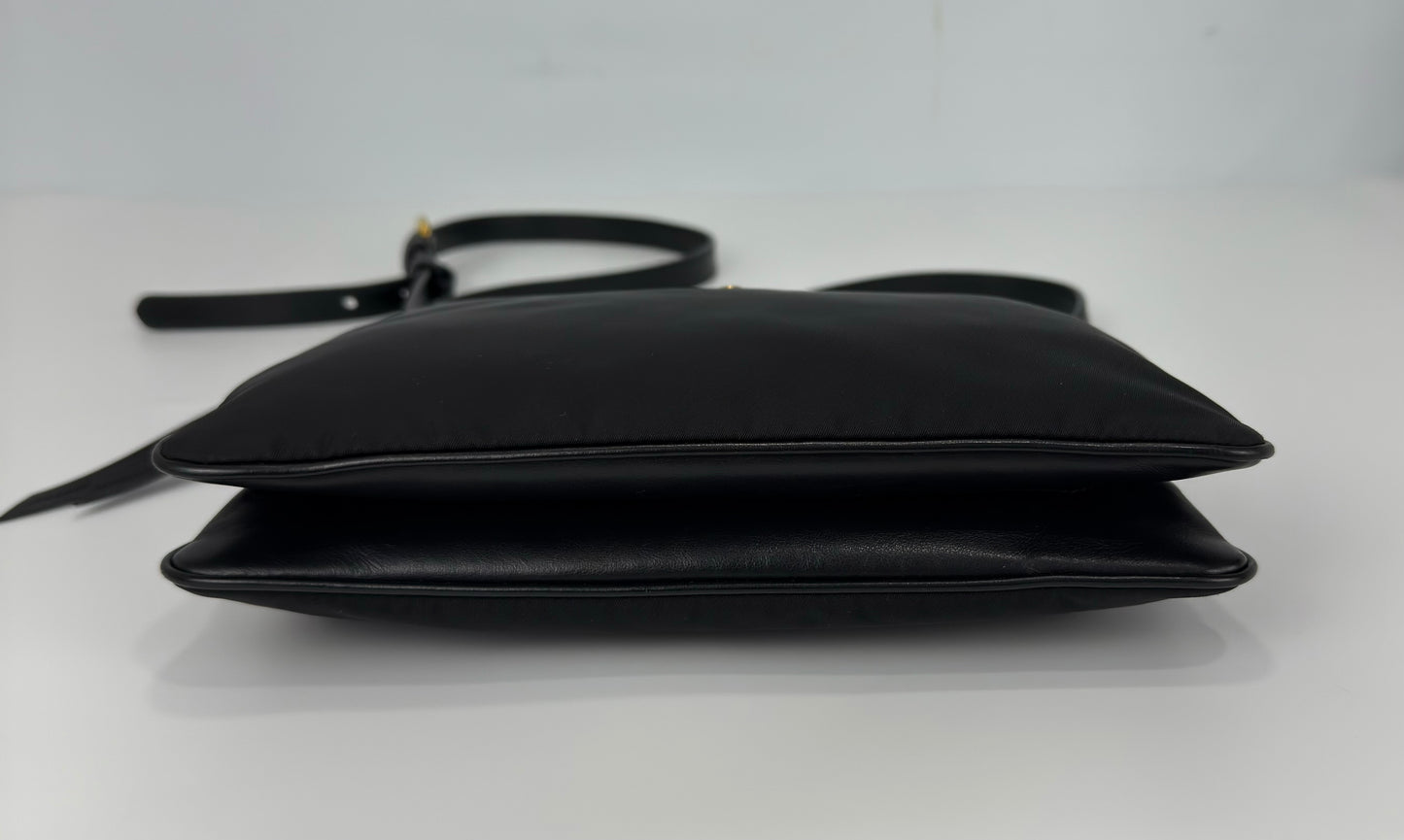 Prada Tessuto Nylon Soft Calf Double Zip