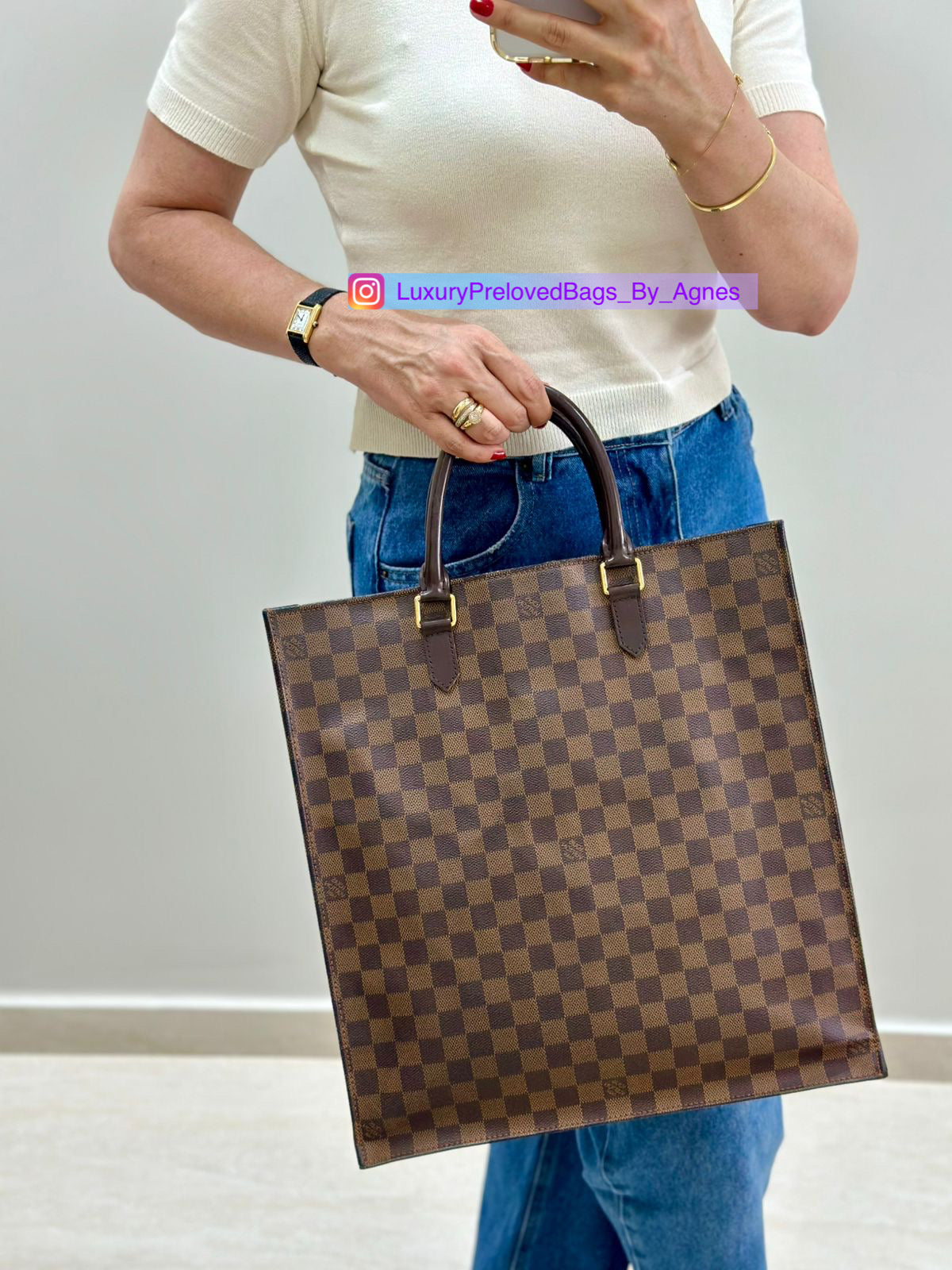 Louis Vuitton Damier Ebene Sac Plat GM
