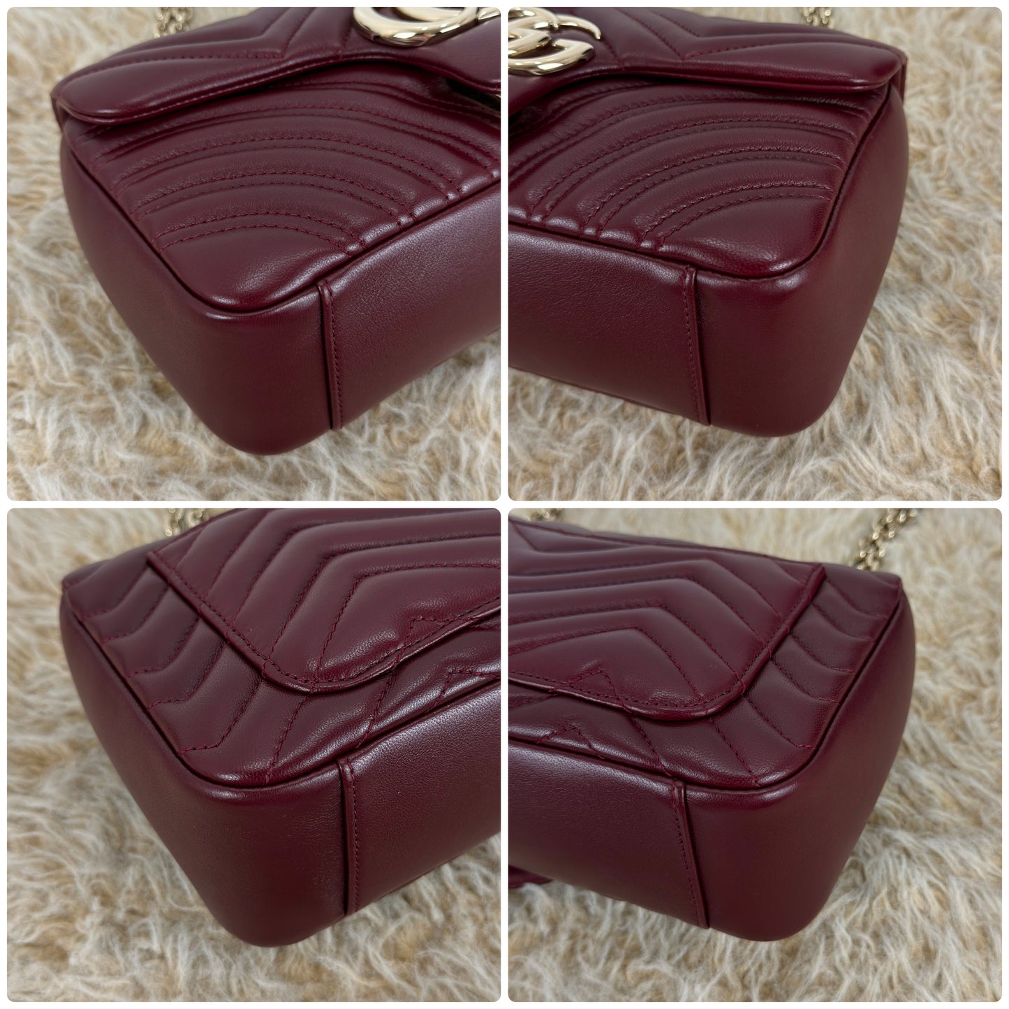 Gucci GG Marmont Medium In Rosso Ancora Red Leather