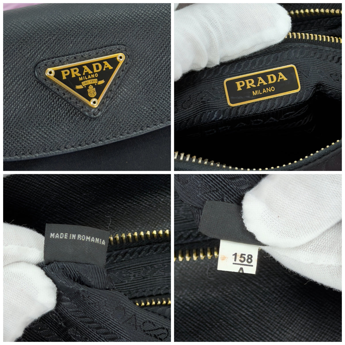 Prada Tessuto Nylon Saffiano Leather Chain Crossbody