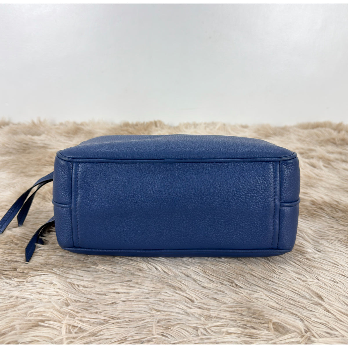 Prada Bluette Vitello Phenix Double Zip Camera Bag