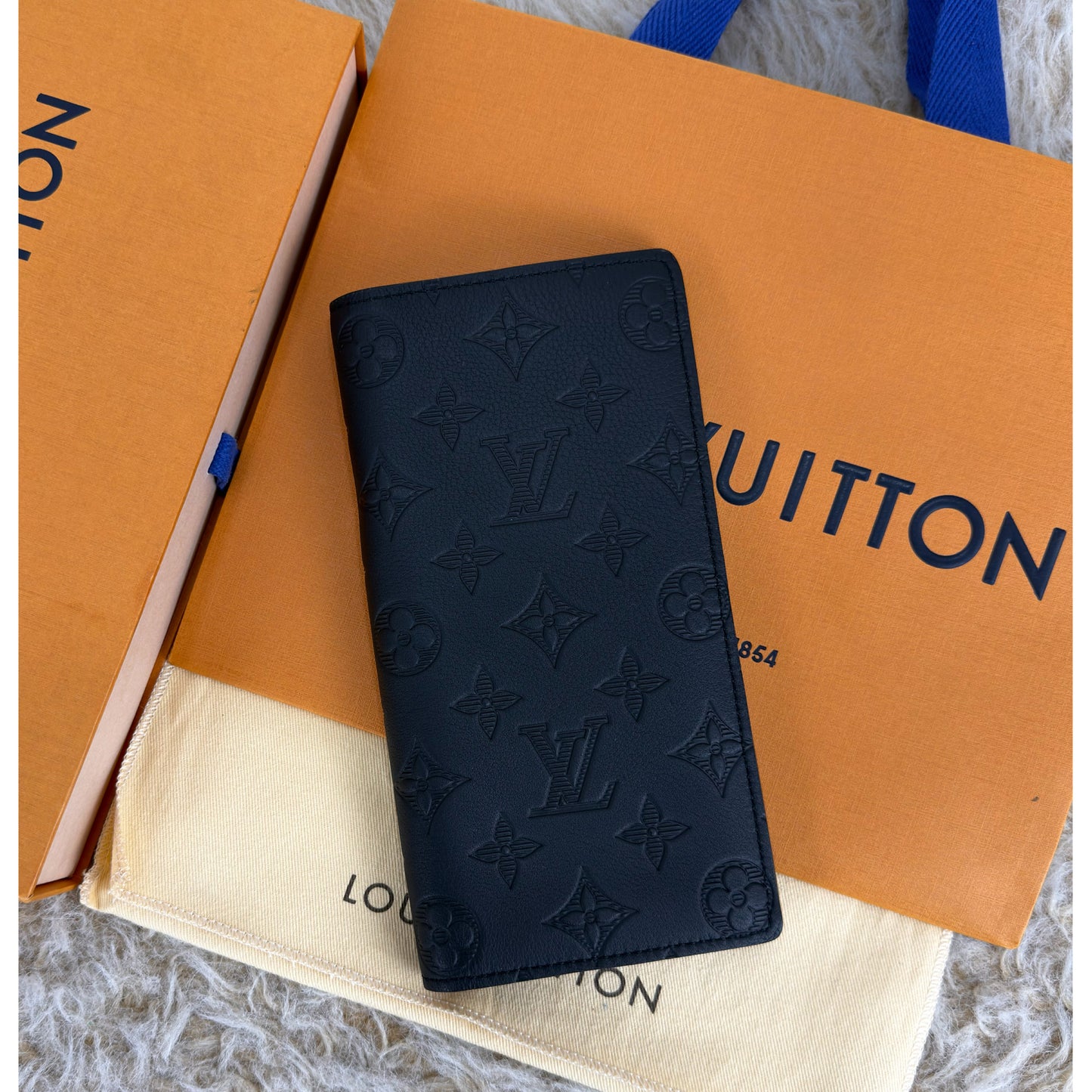 Louis Vuitton Brazza Wallet In Monogram Shadow Black