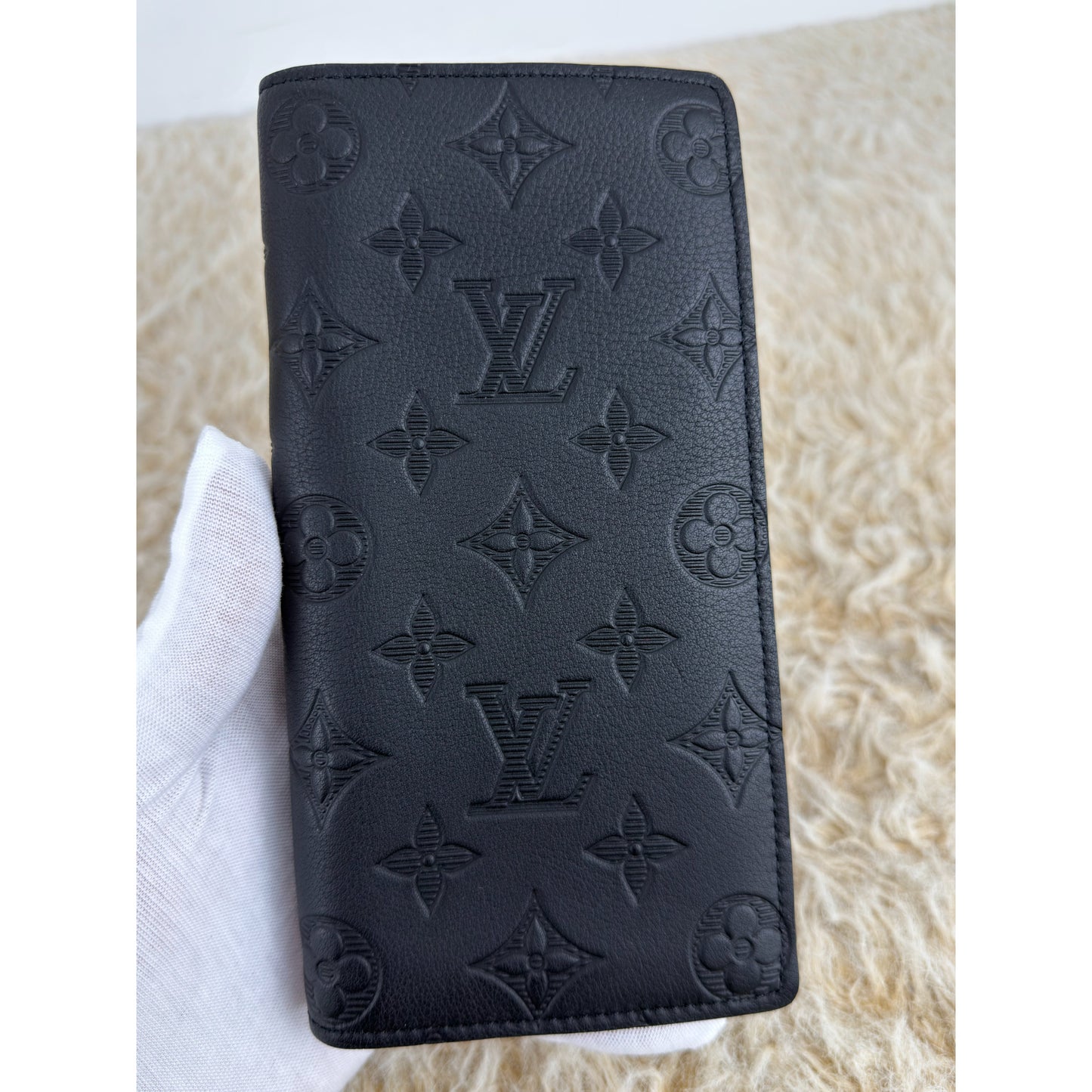 Louis Vuitton Brazza Wallet In Monogram Shadow Black