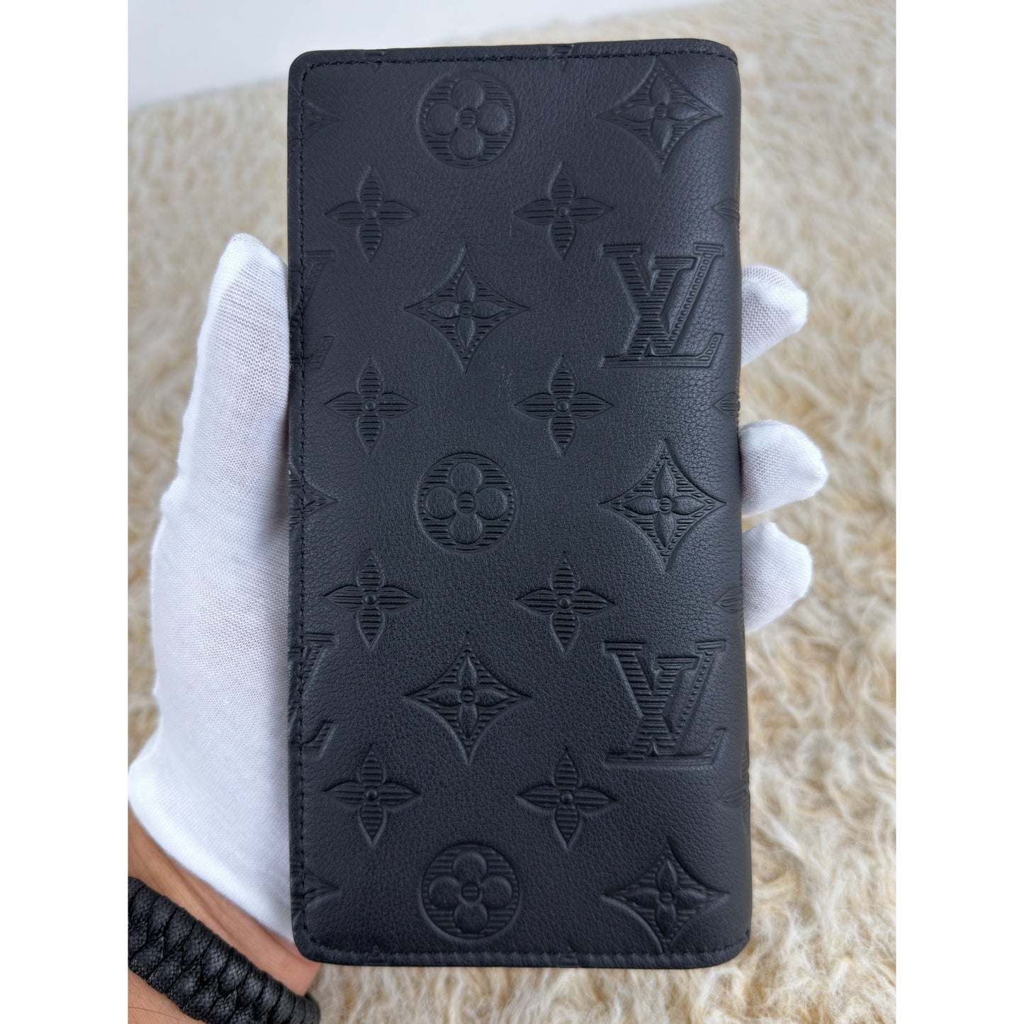 Louis Vuitton Brazza Wallet In Monogram Shadow Black