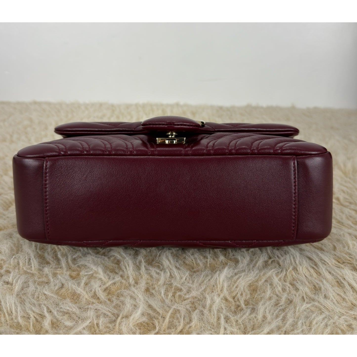 Gucci GG Marmont Medium In Rosso Ancora Red Leather