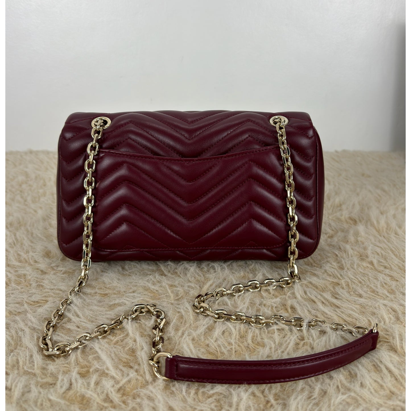 Gucci GG Marmont Medium In Rosso Ancora Red Leather
