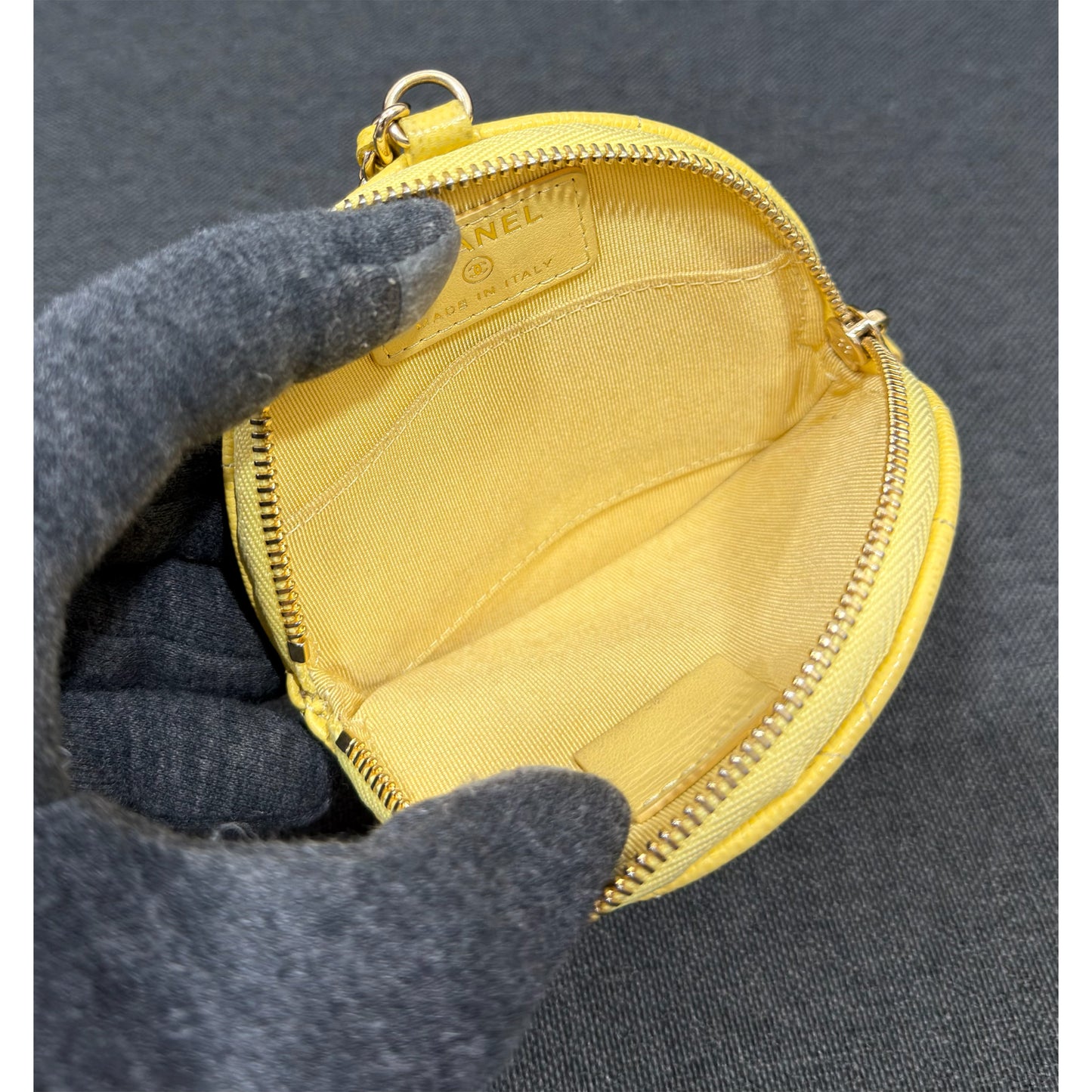 Chanel Quilted Caviar Leather Round Coin Purse