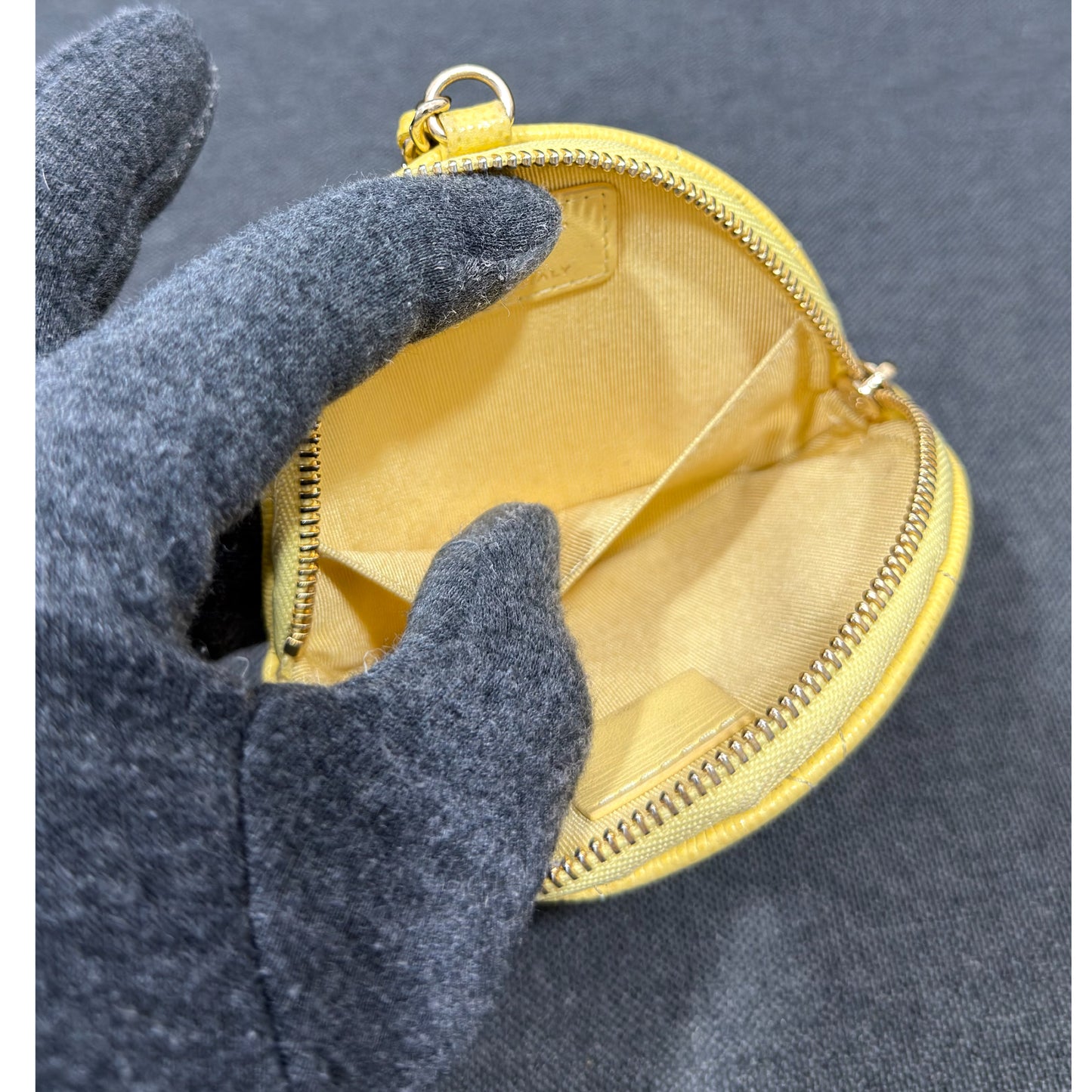 Chanel Quilted Caviar Leather Round Coin Purse