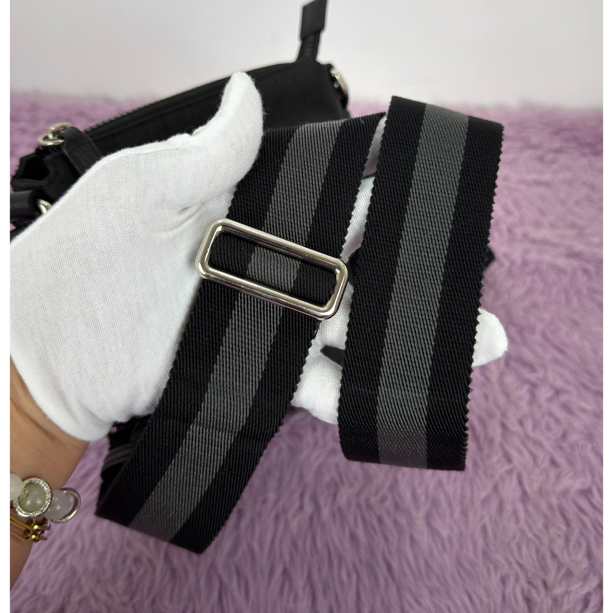 Gucci GG Nylon Monogram Flat Messenger Bag