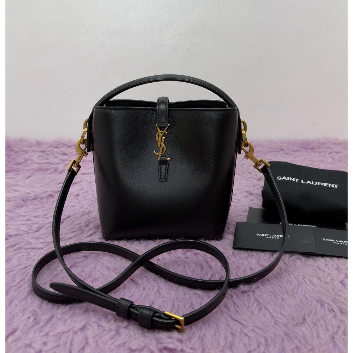 Saint Laurent Le 37 Mini In Shiny Leather