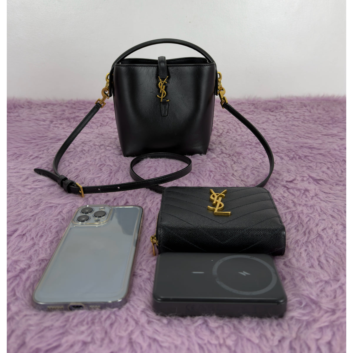 Saint Laurent Le 37 Mini In Shiny Leather