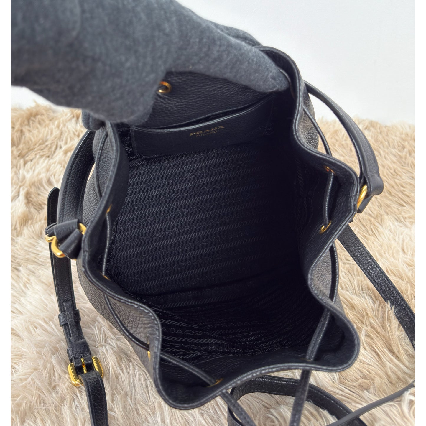 Prada Daino Calfskin Bucket Bag