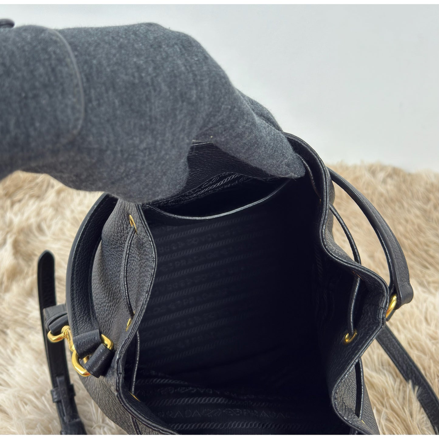 Prada Daino Calfskin Bucket Bag