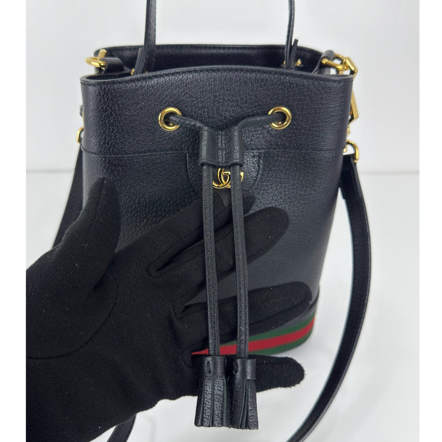 Gucci GG Ophidia Small Leather Bucket Bag