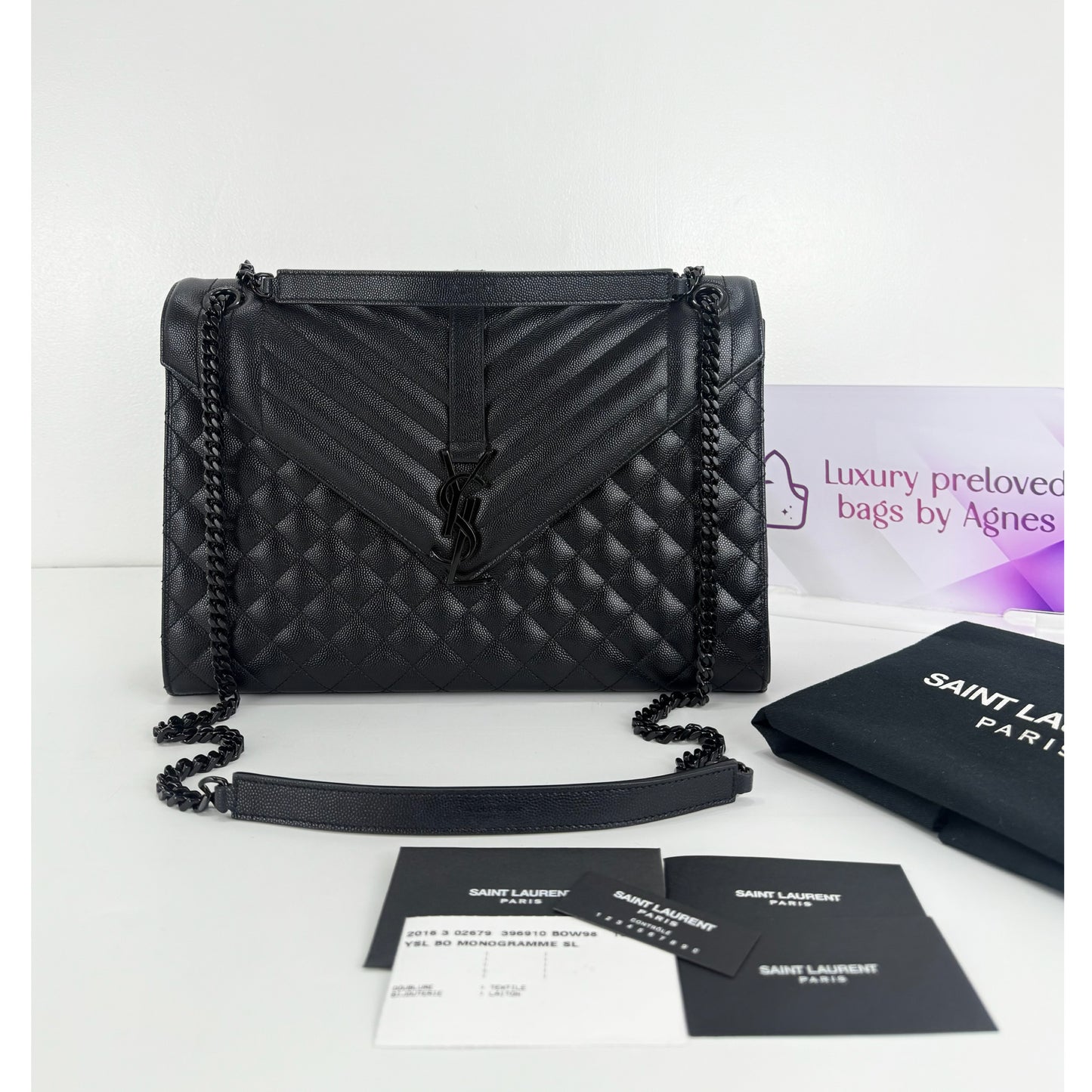 Saint Laurent Monogram Quilted Envelope Large