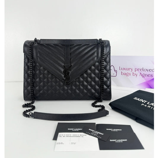 Saint Laurent Monogram Quilted Envelope Large