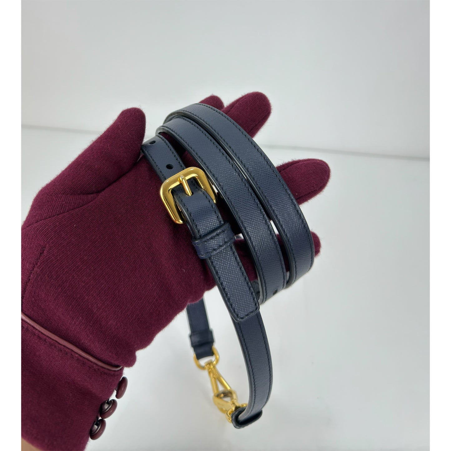 Prada Blue Tessuto Nylon And Saffiano
Leather Tote Bag BN2541