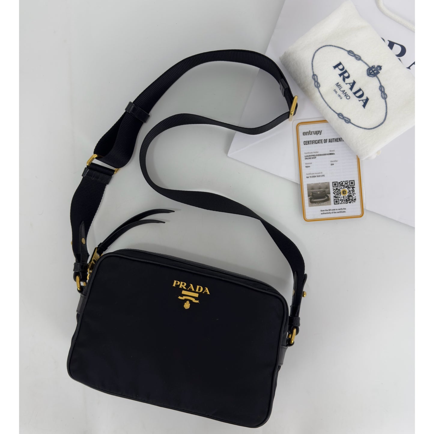 Prada Tessuto Nylon Camera Crossbody Bag