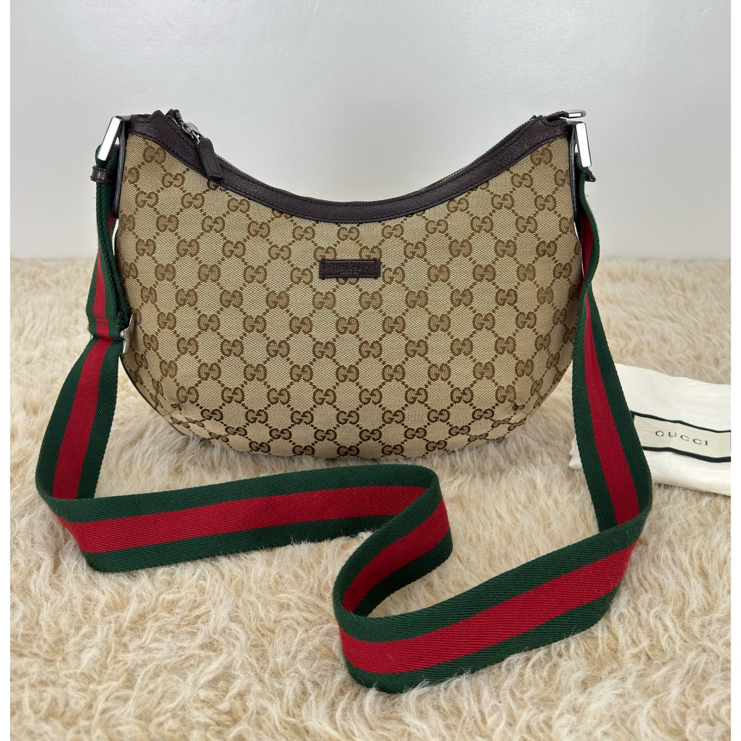 Gucci GG Canvas Vintage Web Medium Messenger Bag
