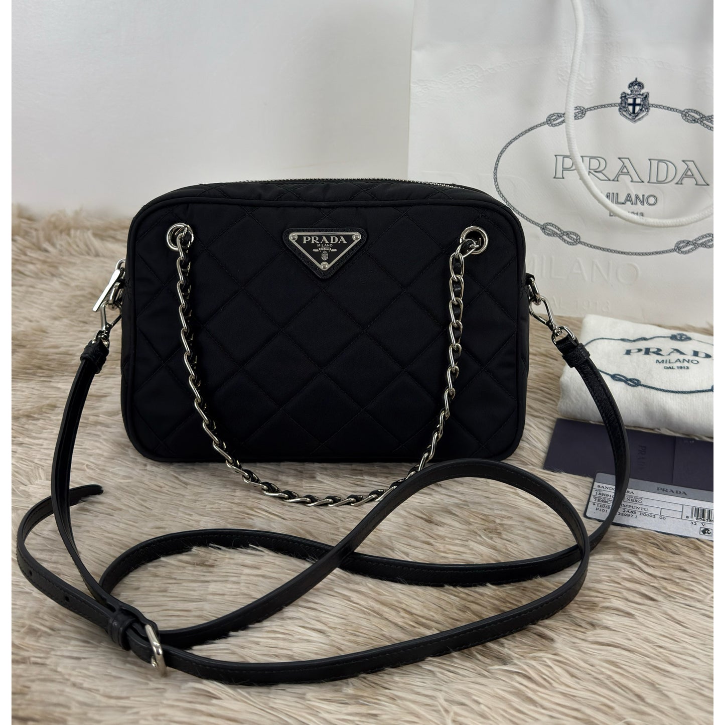 Prada Nylon Tessuto Impuntu Quilted Bandoliera